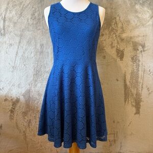 Preppy Lace Fit and Flare Mini Circular Sleeveless Dress Sz XL